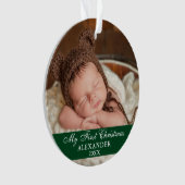 Mijn eerste kerstfoto Baby Green Ornament (voorkant)