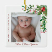 Mijn eerste kerstfoto Baby Keramisch Ornament (Voorkant)