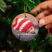 Mijn eerste kerstfoto baby keramisch ornament