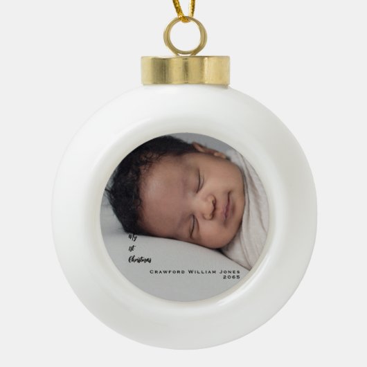 Mijn eerste kerstfoto-Baby Keramische Bal Ornament (Voorkant)