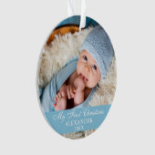 Mijn eerste kerstfoto Baby Light Blue Ornament (voorkant)