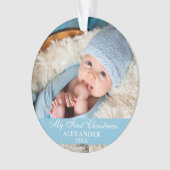 Mijn eerste kerstfoto Baby Light Blue Ornament (voorkant)