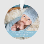 Mijn eerste kerstfoto Baby Light Blue Ornament (voorkant)