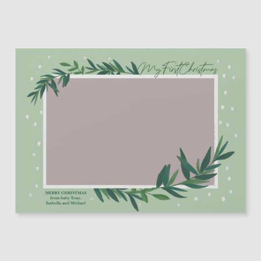 Mijn eerste kerstfoto Baby Magnetische Kaart (Voorkant)