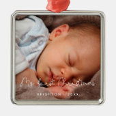 Mijn eerste kerstfoto baby metalen ornament (Voorkant)
