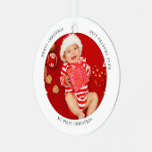 Mijn eerste kerstfoto Baby Metalen Ornament (Voorkant links)