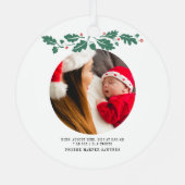 Mijn eerste kerstfoto Baby Metalen Ornament (Achterkant)