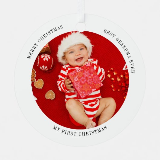 Mijn eerste kerstfoto Baby Metalen Ornament (Voorkant)