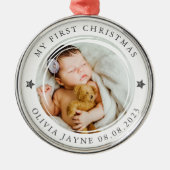Mijn eerste kerstfoto Baby Metalen Ornament (Voorkant)
