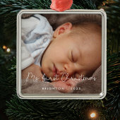 Mijn eerste kerstfoto baby metalen ornament