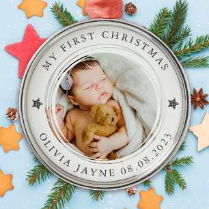 Mijn eerste kerstfoto Baby Metalen Ornament