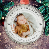Mijn eerste kerstfoto Baby Metalen Ornament