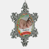 Mijn eerste kerstfoto Baby Tin Sneeuwvlok Ornament (Links)