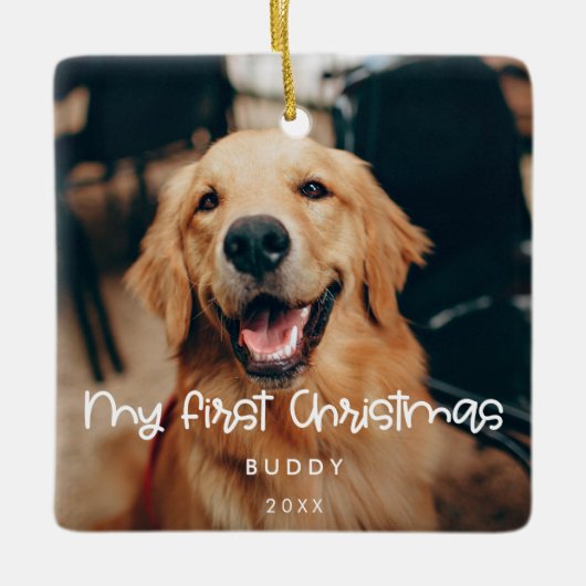 Mijn eerste kerstfoto bevestigen keramisch ornament (Voorkant)