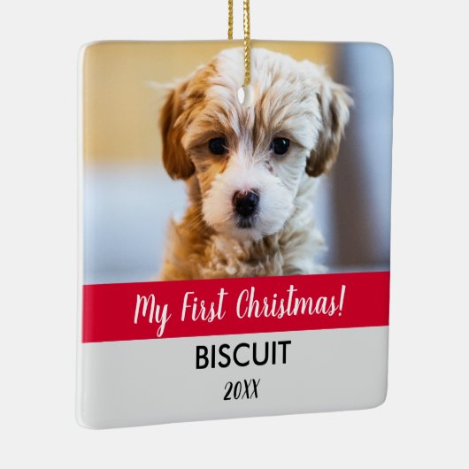 Mijn eerste kerstfoto en jaarlijkse feestdag keramisch ornament (Rechts)
