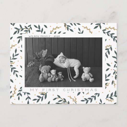 Mijn eerste kerstfoto feestdagenkaart (Voorkant)