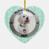 Mijn eerste kerstfoto, foto, hart keramisch ornament (Voorkant)