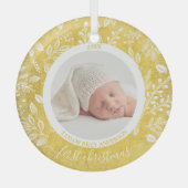 Mijn eerste kerstfoto Gold Glas Ornament (Voorkant)