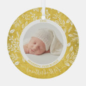 Mijn eerste kerstfoto Gold Glas Ornament (Achterkant)