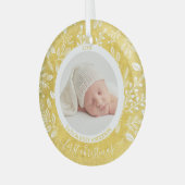 Mijn eerste kerstfoto Gold Glas Ornament (Voorkant links)