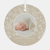 Mijn eerste kerstfoto ivory glas ornament (Achterkant)