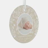 Mijn eerste kerstfoto ivory glas ornament (Voorkant Rechts)