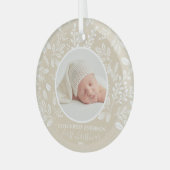 Mijn eerste kerstfoto ivory glas ornament (Voorkant links)