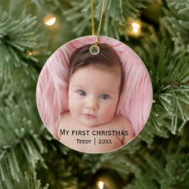 Mijn eerste kerstfoto keramisch ornament