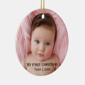 Mijn eerste kerstfoto keramisch ornament (Rechts)