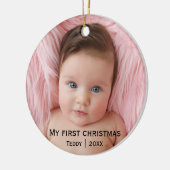 Mijn eerste kerstfoto keramisch ornament (Links)