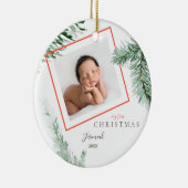 Mijn eerste kerstfoto keramisch ornament (Rechts)