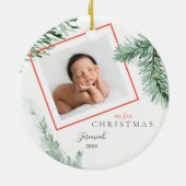 Mijn eerste kerstfoto keramisch ornament (Achterkant)