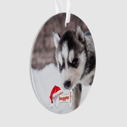 Mijn eerste kerstfoto met de naam Dog Bone Ornament (voorkant)