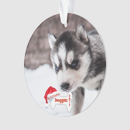 Mijn eerste kerstfoto met de naam Dog Bone Ornament (voorkant)
