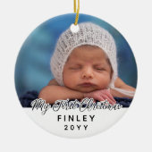 Mijn eerste kerstfoto met dubbelzijdige Baby Keramisch Ornament (Voorkant)