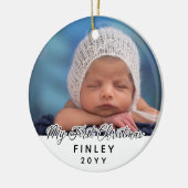 Mijn eerste kerstfoto met dubbelzijdige Baby Keramisch Ornament (Links)