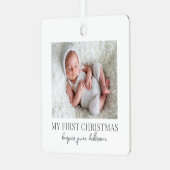 Mijn eerste kerstfoto met dubbelzijdige Baby Metalen Ornament (Voorkant links)