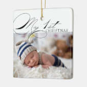 Mijn eerste kerstfoto met legant Calligrafie-ceram Keramisch Ornament (Links)