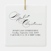 Mijn eerste kerstfoto met legant Calligrafie-ceram Keramisch Ornament (Achterkant)