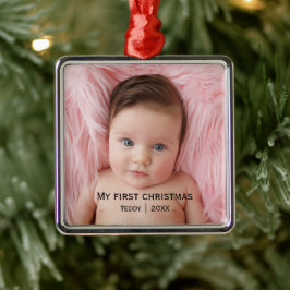 Mijn eerste kerstfoto metalen ornament