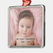 Mijn eerste kerstfoto metalen ornament (Links)