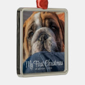 Mijn eerste kerstfoto metalen ornament (Rechts)