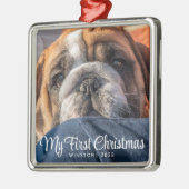 Mijn eerste kerstfoto metalen ornament (Links)