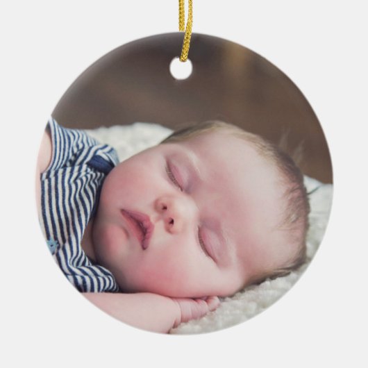 Mijn eerste kerstfoto, naam en Baby Keramisch Ornament (Voorkant)
