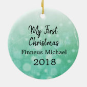 Mijn eerste kerstfoto, naam en Baby Keramisch Ornament (Achterkant)