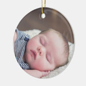 Mijn eerste kerstfoto, naam en Baby Keramisch Ornament (Links)