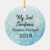 Mijn eerste kerstfoto, naam en Baby Keramisch Ornament (Achterkant)