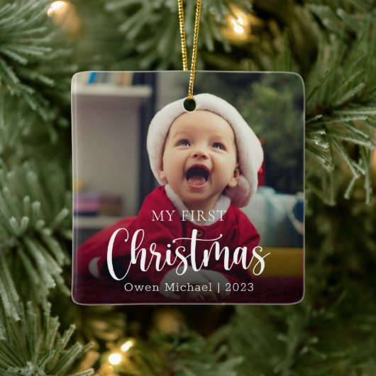 Mijn eerste kerstfoto Nieuwe baby Keramisch Ornament (Boom)