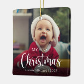 Mijn eerste kerstfoto Nieuwe baby Keramisch Ornament (Links)