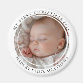 Mijn eerste kerstfoto op maat Baby Magneet (Voorkant)